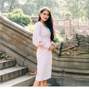 Rachel parcel small pink long sleeved dress worn once euc